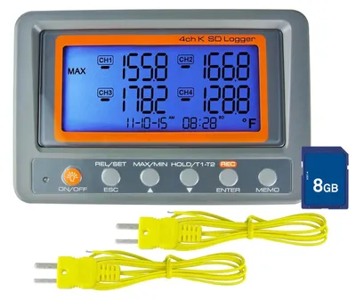 Obrázok produktu pre Digitálny termometer s 4 kanálmi a funkciou dataloggera na SD kartu