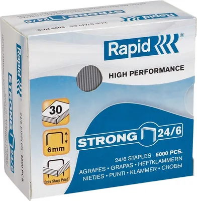 Immagine prodotto di Graffette 24/6 zincate Strong PU=5x5000 pezzi