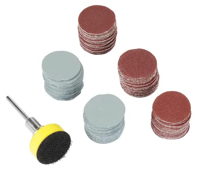 100 Schleifscheiben 25 mm, Mix Körnung, mit Pad, für Rotary Tool