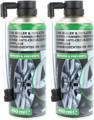 Imagen del producto de 2 aerosoles de producto para reparar pinchazos, kit de reparación de neumáticos, también para neumáticos de motocicletas