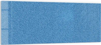Produktbild von DEQORI Küchenrückwand Glas 125x50 cm 'Jeansmaterial' Spritzschutz Bad Rückwand