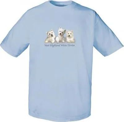 Produktbild von KINDER T-Shirt mit Print - Westi - 08244 hellblau - aus der ©Kollektion Bötzel - Gr. 110-164 Größe - 110/116