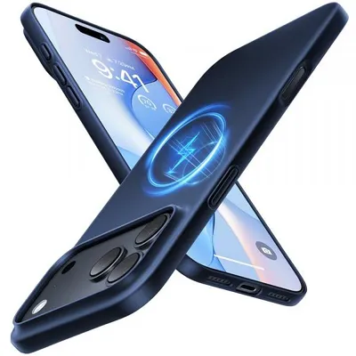 Zdjęcie produktu dla Etui MagSafe do telefonu Apple iPhone 18 Pro / 17 Pro, marki Torras, model OriginFit, kolor: granatowy