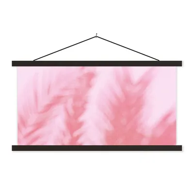 Produktbild von MuchoWow® Textilposter Pflanzen - Blätter - Rosa 150x75 cm mit schwarzem Rahmen - Posterleiste