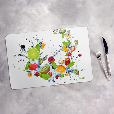 Produktbild von Tischset 4x45x30 cm Platzset Tischmatte Platzmatte Untersetzer - Splash Früchte Spritz