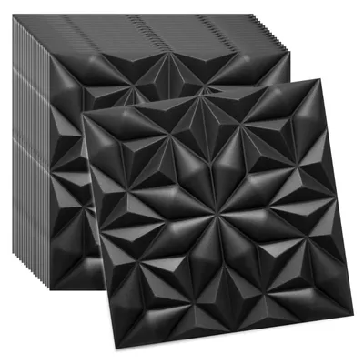 Produktbild von Verdico | 3D Wandpaneele Polystyrol - Schwarz - 50x50 Cm - 20 Stück - Deckenpaneele - 5 m2