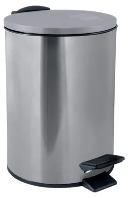 Obrázek produktu pro Kosmetický koš Spirella 3 litry z nerezové oceli s mechanismem SoftClose a vnitřním košem "Adelar" Koupelnový odpadkový koš SoftClose odpadkový koš Stříbrný