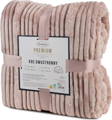 Zdjęcie produktu dla EUROFIRANY | przytulny koc - koc - 200 x 220 cm koc - jasnoróżowy - przytulnie miękki