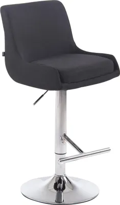 Image de Tabouret de bar CLP Club en tissu, réglable en hauteur et pivotant, couleur crème, piètement noir
