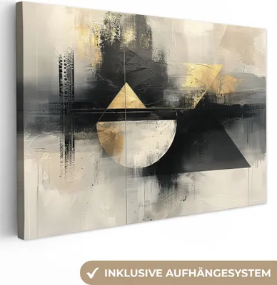 Produktbild von MuchoWow® - Leinwandbilder - Abstrakt - Schwarz - Farbe - Modern, Wandbild, Wanddeko Bilder Wohnzimmer, 120x80cm