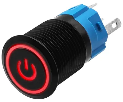 Produktbild von ProRide Metall-Drucktaster 16 mm - 220 V - ON/OFF - spritzwassergeschützt