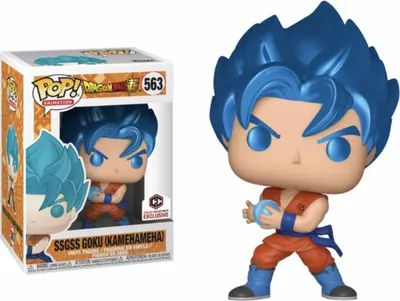 Produktbild von Funko POP! Animation: Dragon Ball Super – SSGSS Goku (Kamehameha) #563 Metallic Exclusive [ohne Aufkleber]