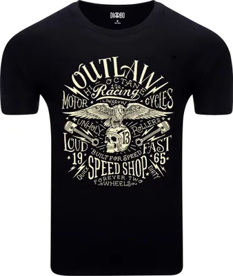 Immagine prodotto di T-shirt da uomo Diarbo con stampa amante dei motori, moto fuorilegge, nero taglia L