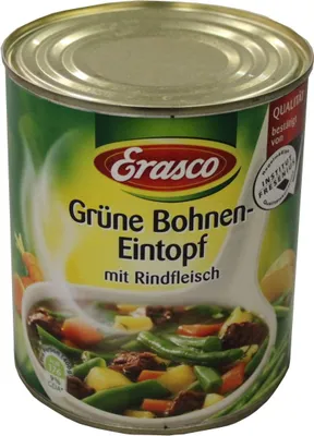 Obrázek produktu pro Erasco dušené zelené fazolky s jemným libovým hovězím masem 800g