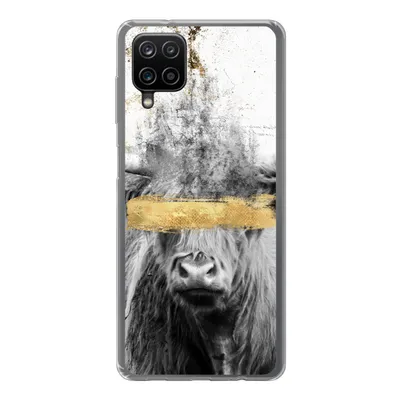 Produktbild von MuchoWow® Handyhülle Schutzhülle Hülle für Samsung Galaxy A12 Schottischer Highlander - Gold - Abstrakt Silikon Softcase Handy Hülle - Bild