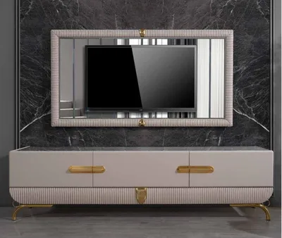 Produktbild von Wohnwänd Wand Holz Modern Stil Regal Wohnzimmer Möbel Schrank RTV mit TV Rahmen