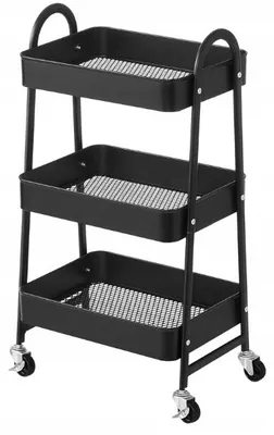 Produktbild von Songmics Metall Rollwagen Organizer Schwarz 3 Ebenen