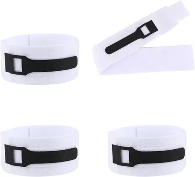 Productafbeelding van 4 stuks beenbanden voor Foley-katheter, voorzien van een antislip siliconenstrip