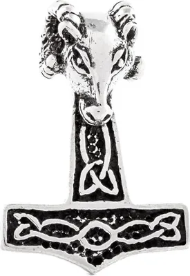 Produktbild von Widderhammer Schmuck Anhänger 925er Silber - Thorhammer - 33x23mm