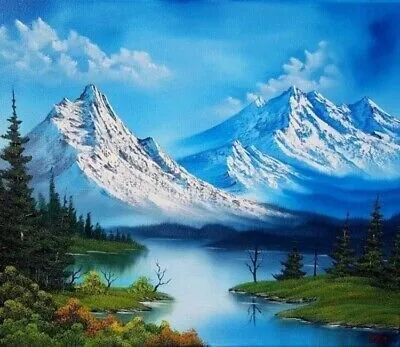Produktbild von 40x30 cm Diamanten Malerei Zum Selbermachen DIY Diamond Painting Bergsee
