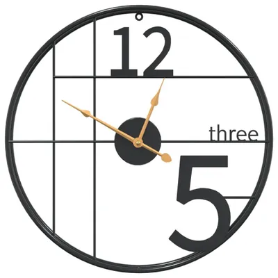 Produktbild von vidaXL Wanduhr Schwarz Ø50 cm Eisen