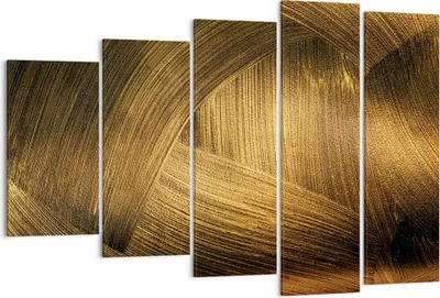 Produktbild von Bild auf Leinwand - Leinwandbild - 5 Teile - Abstraktion Gold Textur - 150x100cm - Wand Bild - Wanddeko - Wandbilder - Leinwanddruck - Bilder - Wanddekoration - Leinwand bilder - EG150x100-4477