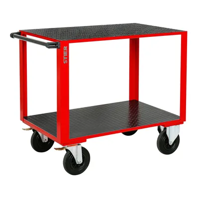 Produktbild von STIER Montagewagen mit 2 gummibeschichteten Ladeflächen