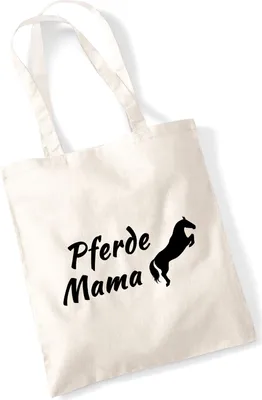 Produktbild von Huuraa Jutebeutel Pferdemama Silhouette 10 Liter Natural Baumwolle Tasche Geschenkidee