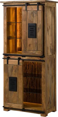 Image de MASSIVMOEBEL24 | Meuble de Rangement en bois de Manguier / Bois de récupération 80x45x175 naturel laqué RAILWAY LUX #116