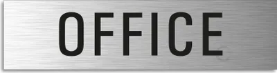 Produktbild von Türschild Office Hinweisschild Textschild Aluminium Edelstahloptik 160x40 mm selbstklebend