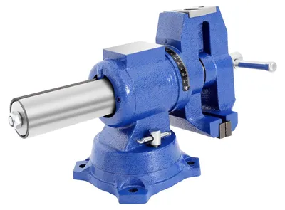 Produktbild von Schraubstock - Tischschraubstock 100 mm - 360° drehbar - Sphäroguss - Für Holzarbeiten und Schweißen - Blau