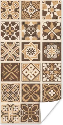 Produktbild von MuchoWow® Poster Design - Blumen - Braun - Natur - Vintage 60x120 cm - Wandschmuck