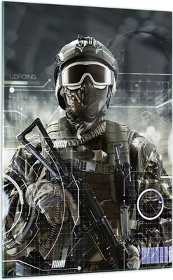 Produktbild von Bilder auf glas - Einteilig - Soldat Gewehr - 70x100cm - Glasbilder - Wandbilder - Bilder - zum Aufhängen bereit - Wanddekoration aus Glas - Glas Bilder - Wandbild auf Glas - GPA70x100-4071