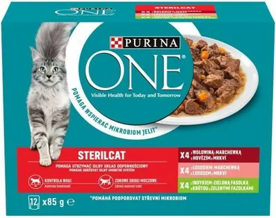 Image de PURINA ONE Multipack Mini filets Sterilcat avec bœuf et carottes 12x85g, 17638