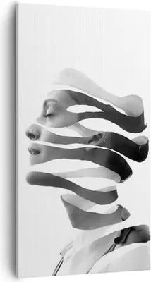 Produktbild von Bild auf Leinwand - Leinwandbild - Einteilig - Frau Surrealismus Monochrom - 55x100cm - Wand Bild - Wanddeko - Wandbilder - Leinwanddruck - Bilder - Wanddekoration - Leinwand bilder - PA55x100-4430