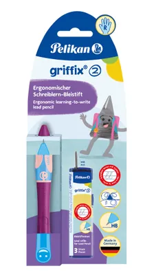 Produktbild von Pelikan griffix® Bleistift für Rechtshänder, Sweet Berry, Beere, Kunststoff, Dunkles Grau, HB, 1 Stück(e), Deutschland