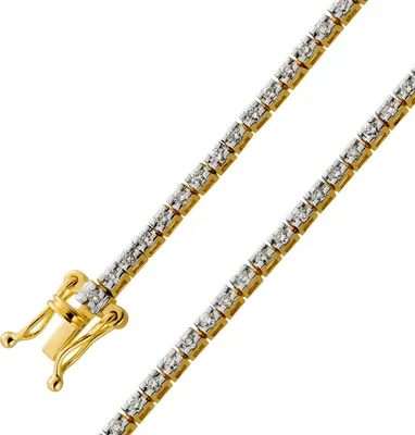 Produktbild von Tennisarmband Gold 585 14 Karat chamapgnerfarbene Brillanten 1.09ct 19