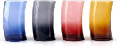Produktbild von Bunte Gläser 4er Set Trinkgläser Wassergläser Getränkegläser Saftgläser 430ml