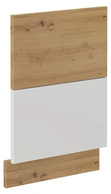 Produktbild von Frontblende für integrierten Geschirrspüler 45 cm Eiche Artisan + Weiß Hochglanz