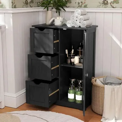 Image de Étagère de salle de bain avec 3 tiroirs et 1 armoire