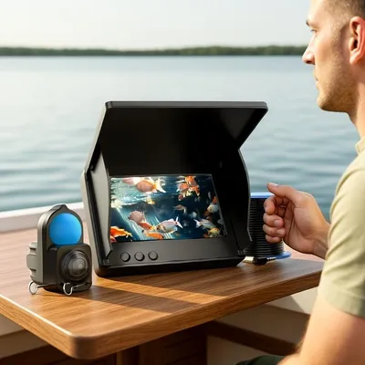 Produktbild von Tragbarer Fischtiefenmesser Wasser Handheld 1080P 4 3 Zoll LCD Fischfinder