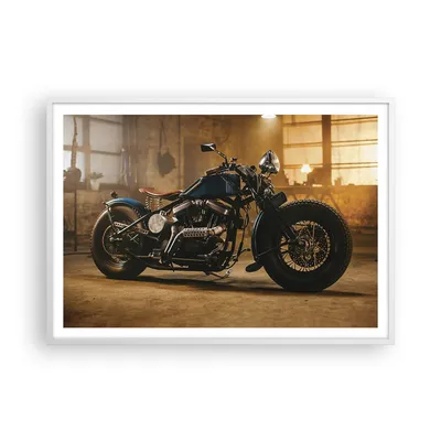 Produktbild von Gerahmtes Poster - Weißer Rahmen - Motorrad Motor - 100x70 cm - Wand Bild - Wanddeko - Wandbilder - Kunstposter - Wandposter - Bilderrahmen - Bilder - Kunstdruck - Wandbild - P2WAA100x70-4233