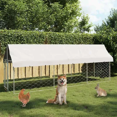 Image de vidaXL Chenil d'extérieur avec toit 400x100x150 cm