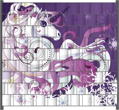 Produktbild von Wallario Zaunsichtschutz mit Motiv Einhorn in lila und pink für Ein- und Doppelstabmatten Zäune in der Größe 200 x 180 cm