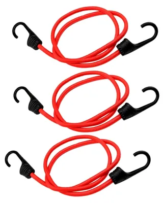 Produktbild von 3 Stück Elastische Gepäckbänder mit Haken 100 cm für die Ladungssicherung von Fahrrad und Motorrad