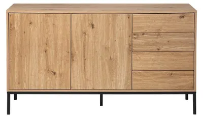 Image de CALICOSY - Buffet 2 portes et 4 tiroirs L140 cm LENNY