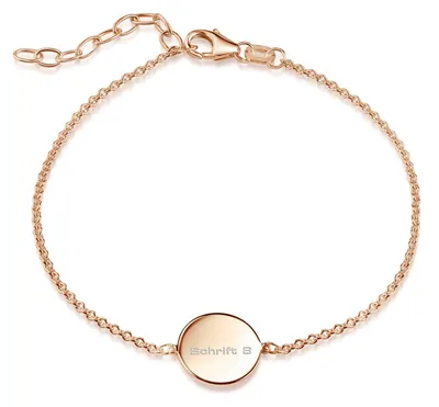 Produktbild von MATERIA by Matthias Wagner Rosegold Gravur Armband Silber 925 runde Gravurplatte SA-157-Rosegold