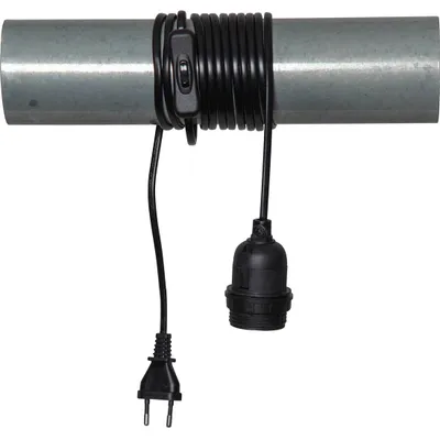 Produktbild von Eglo Lampenfassung Schwarz max. 25W E27 Außengewinde 3,5m Kabel Stecker & Schalter