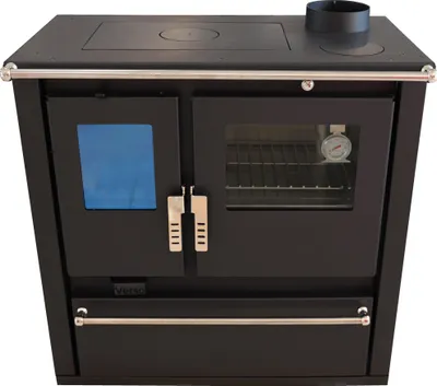 Produktbild von VERSO CS PLUS INOX-Schwarz Festbrennstoffherd Kaminofen 7,7 kW BImSchV - 2