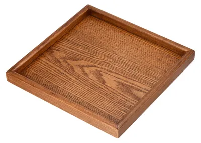 Holz-Serviertablett 24 cm, quadratisch, braun